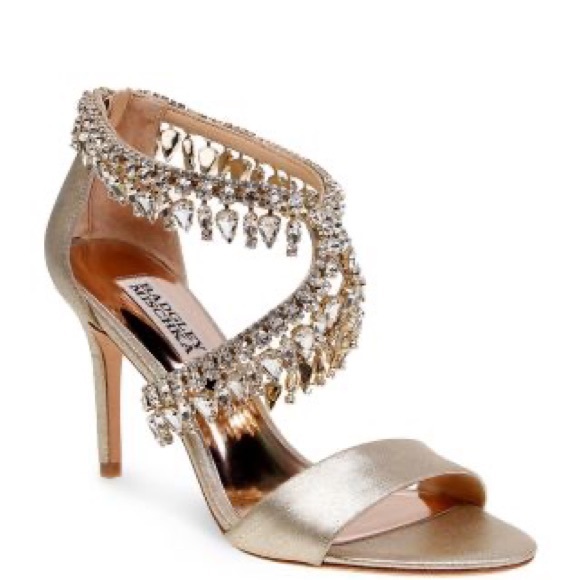 Badgley Mischka Grammy Jewel Embellished Open Toe High Heel Sandals - Picture 3 of 8